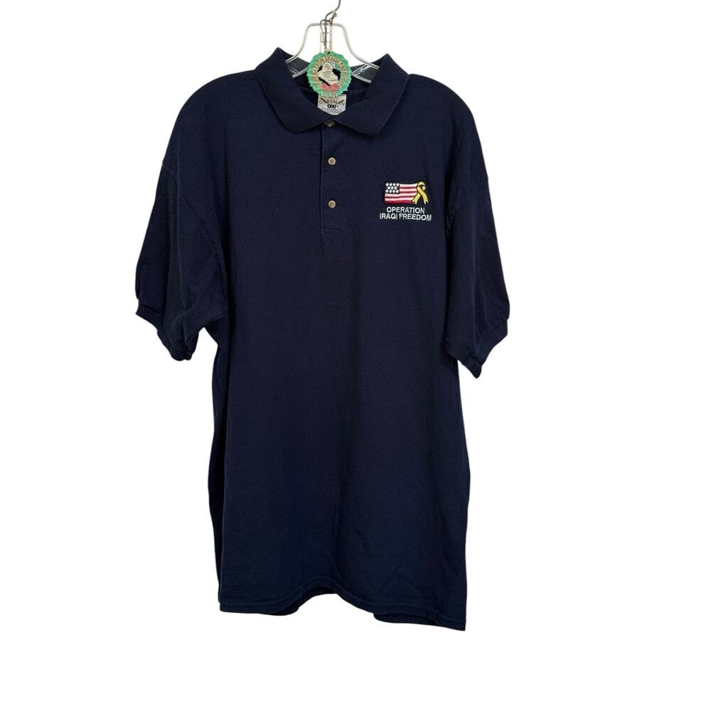 Operation Iraqi Freedom Polo Shirt + Ornament‎ XL Navy Blue Embroidered Logo